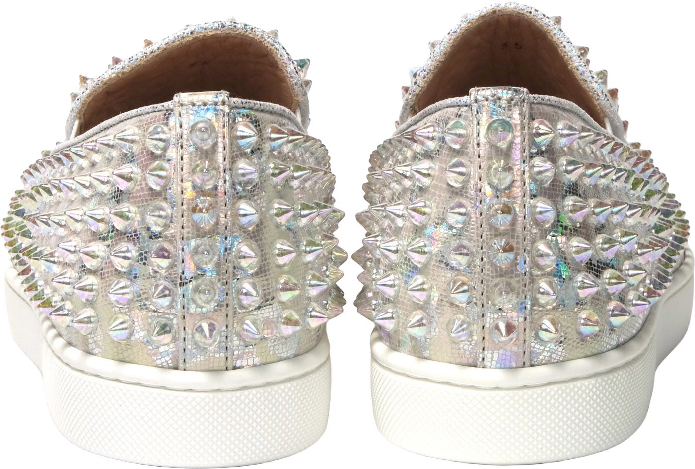 Christian Louboutin White Ab/Clear Ab Roller Boat Woman Flat Sneaker