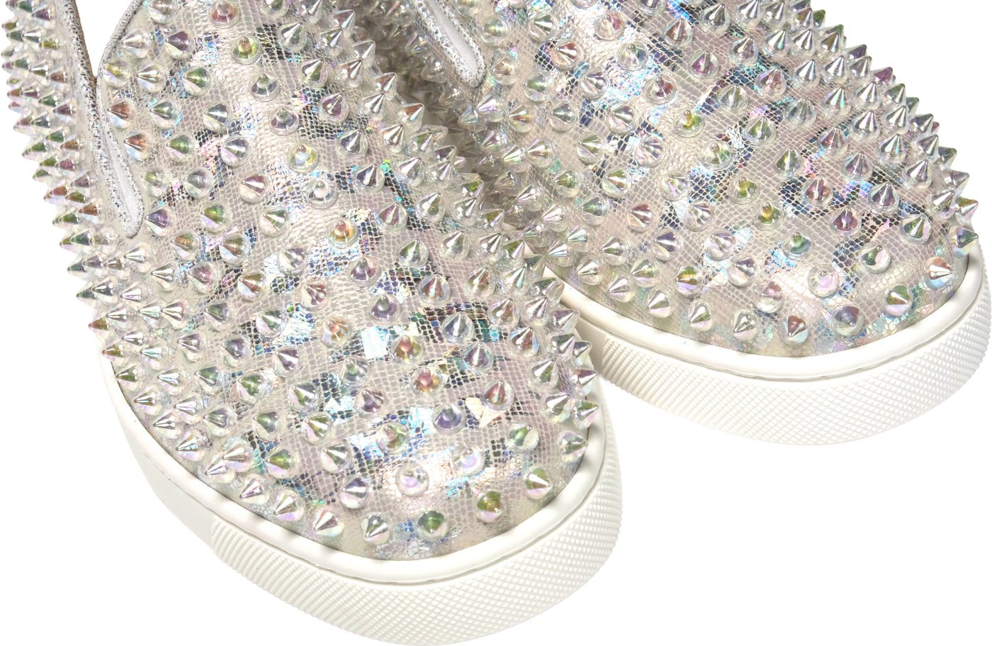Christian Louboutin White Ab/Clear Ab Roller Boat Woman Flat Sneaker