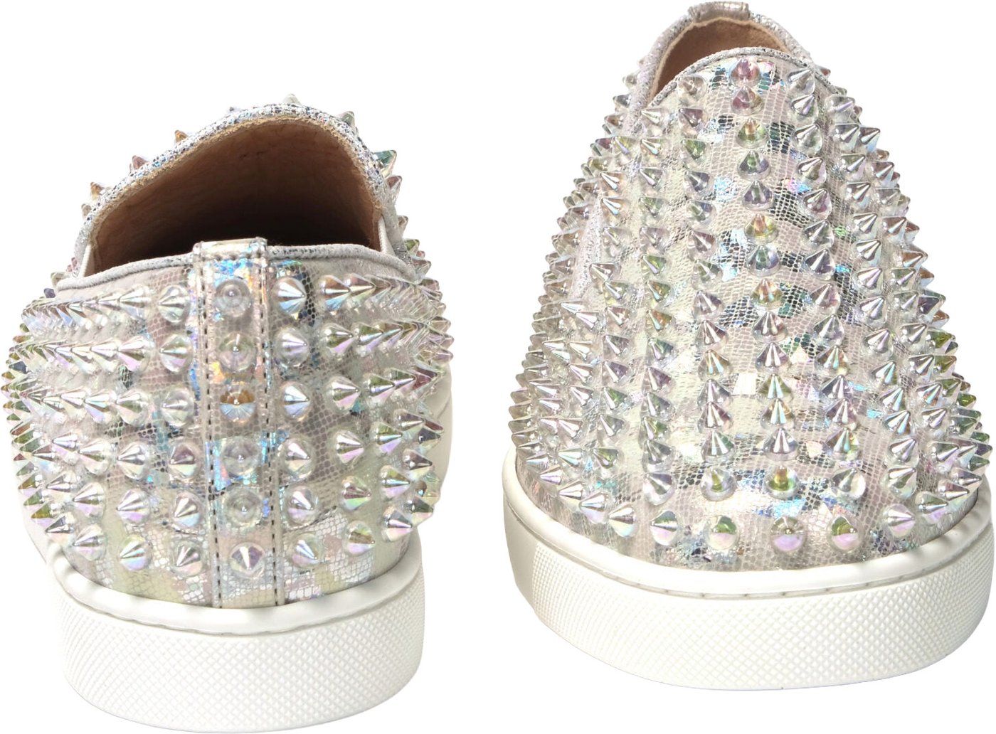 Christian Louboutin White Ab/Clear Ab Roller Boat Woman Flat Sneaker