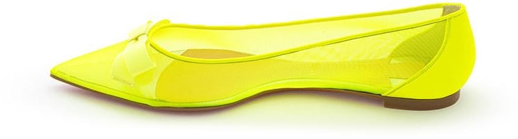 Christian Louboutin Yellow Mesh Ballet Flats