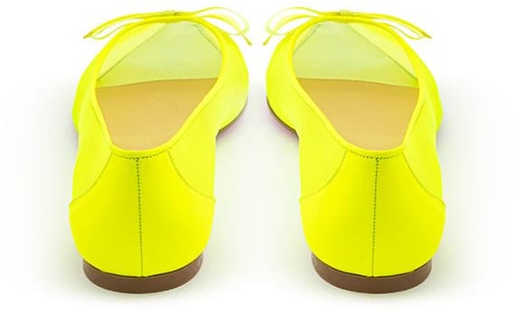 Christian Louboutin Yellow Mesh Ballet Flats