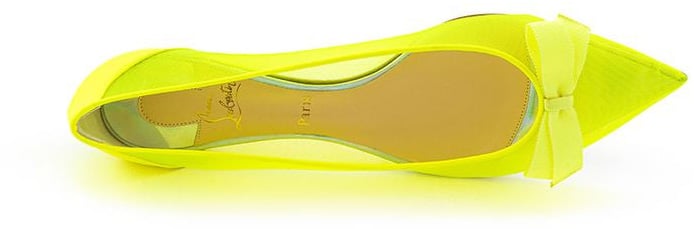 Christian Louboutin Yellow Mesh Ballet Flats