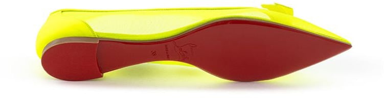 Christian Louboutin Yellow Mesh Ballet Flats