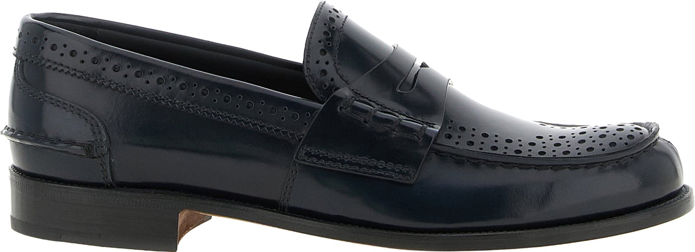 Church's Blue Calfskin Slip-On Loafers
