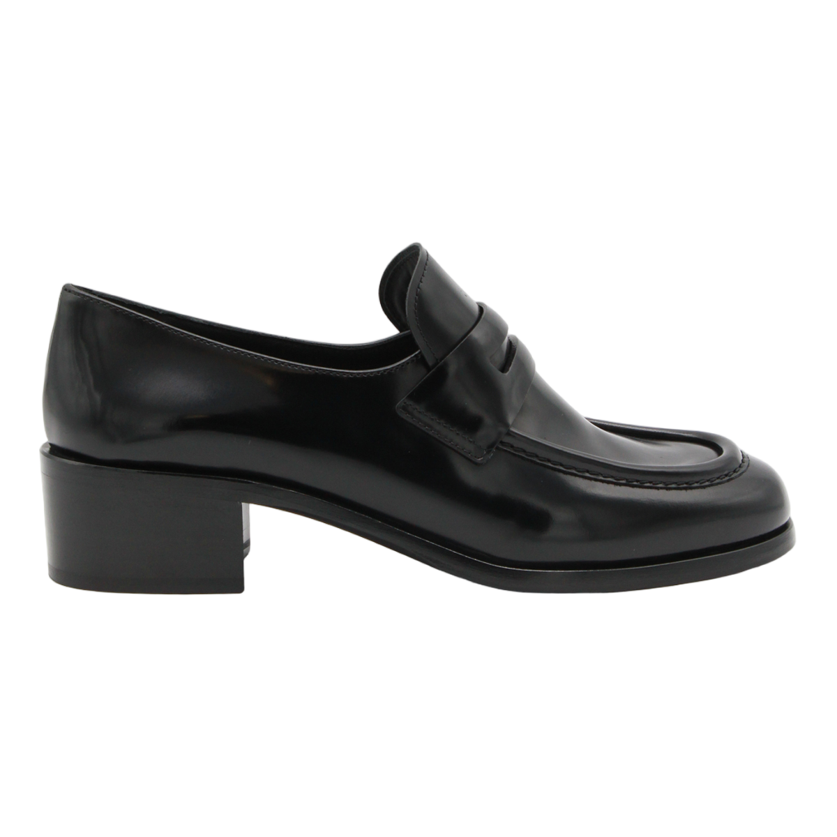 Black Polished Leather Prudence Loafers