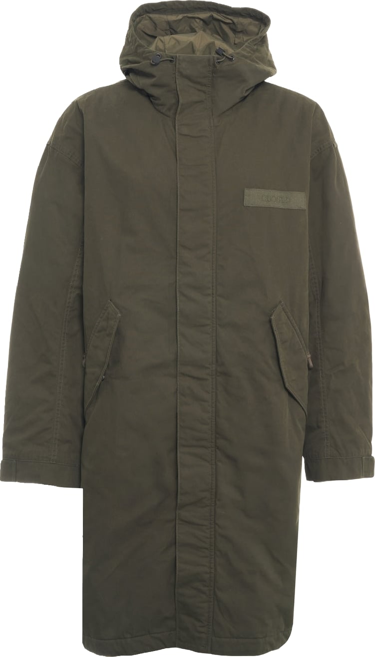 Parka with flap pockets