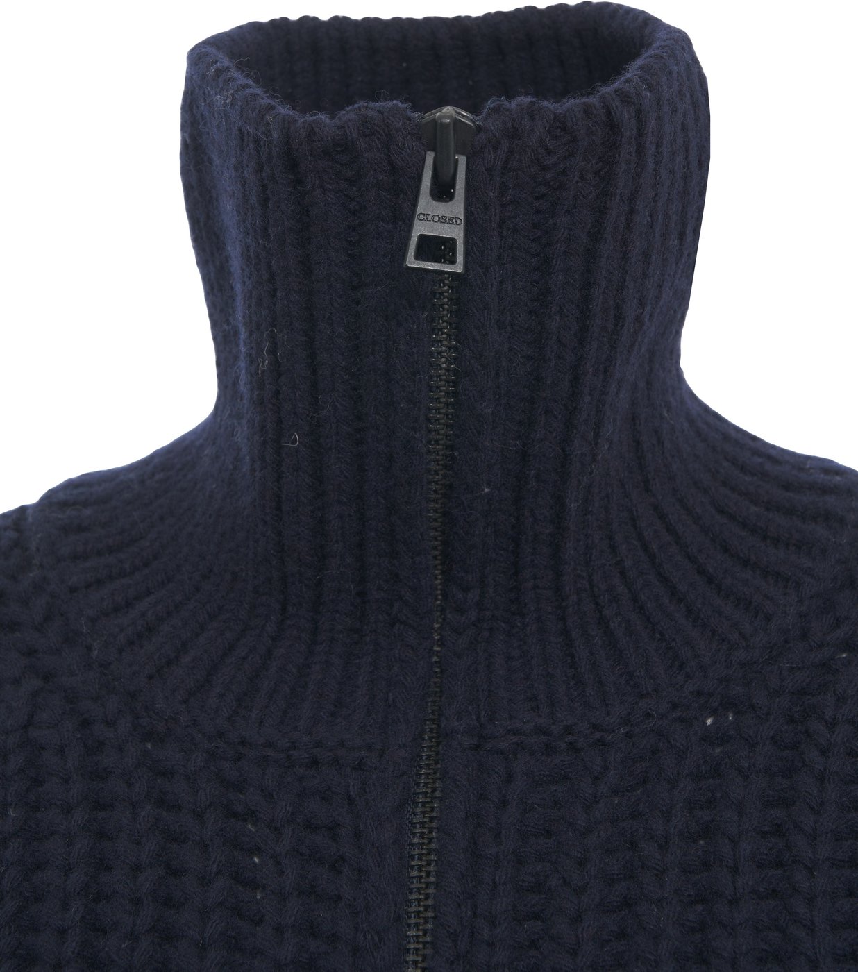 Cardigan with stand-up collar
