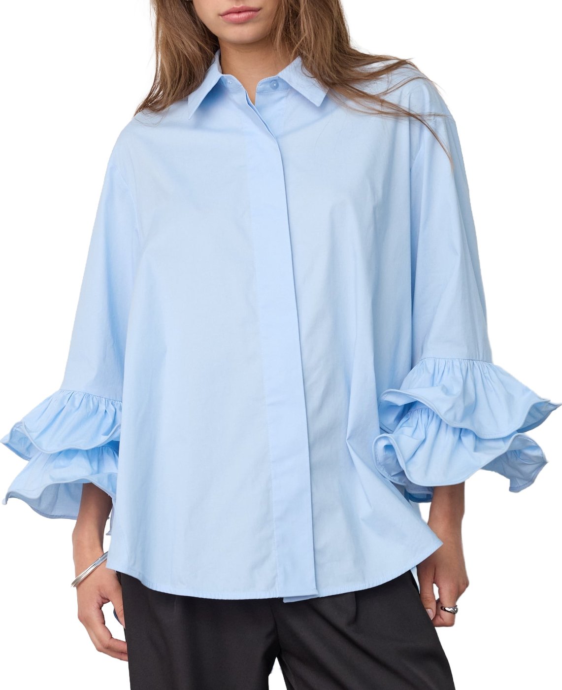 Co Couture Halen Flare Shirt Blauw 500609