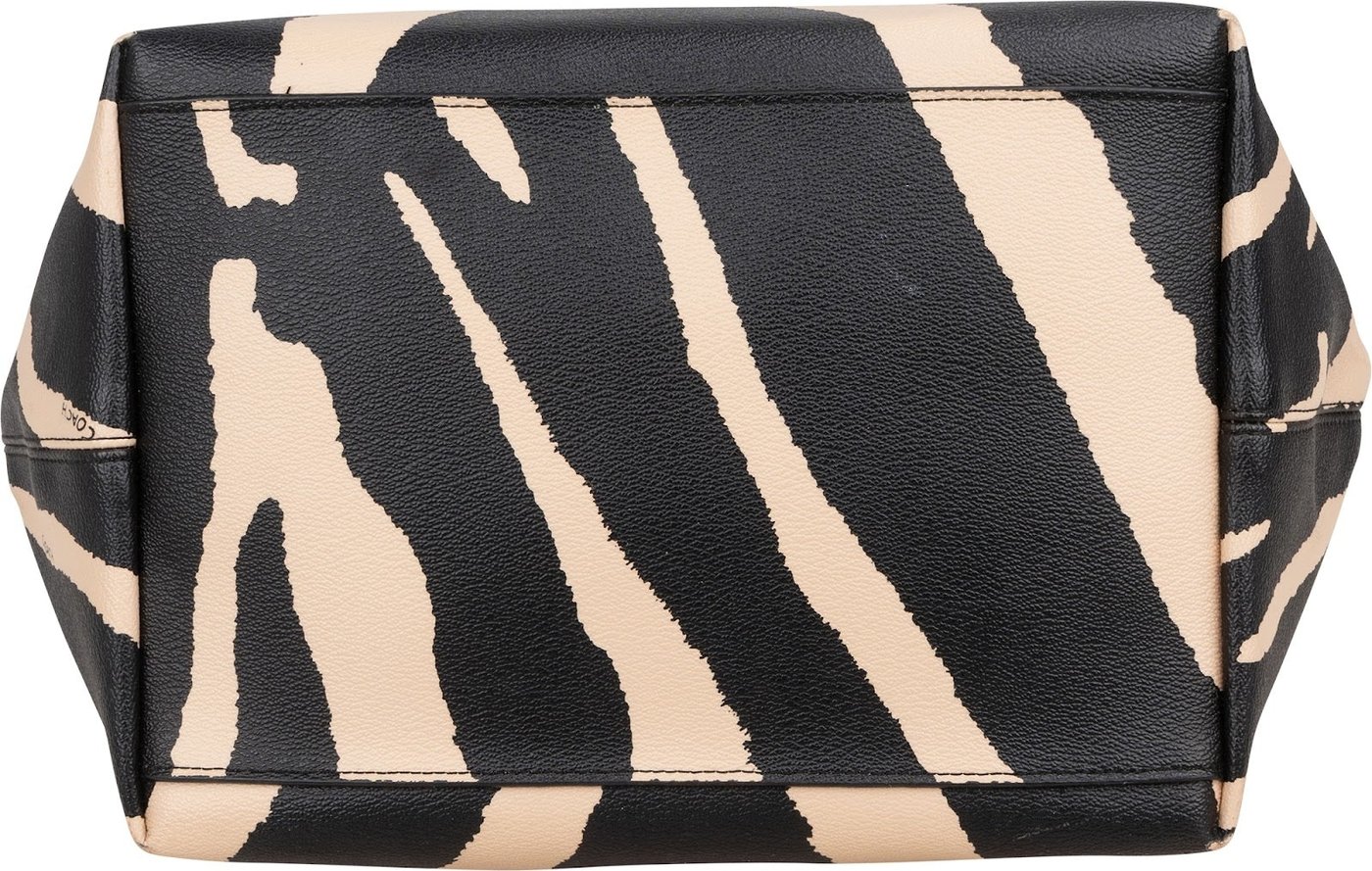 Coach Zebra Print City Shopper Shoulder Bag