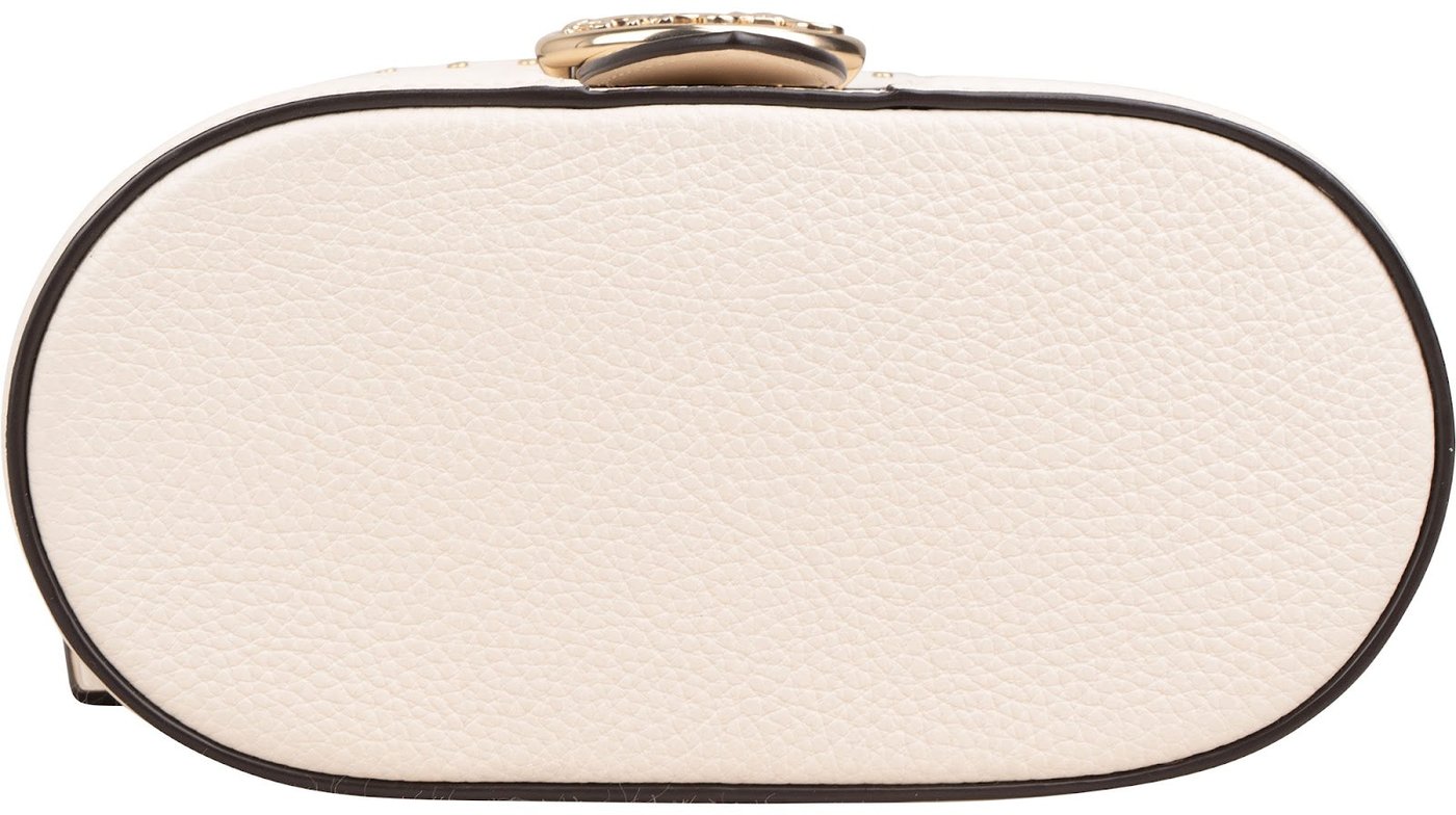 Coach Pebbled Leather Georgie Gem Vanity Case Rivets Crossbody Handbag