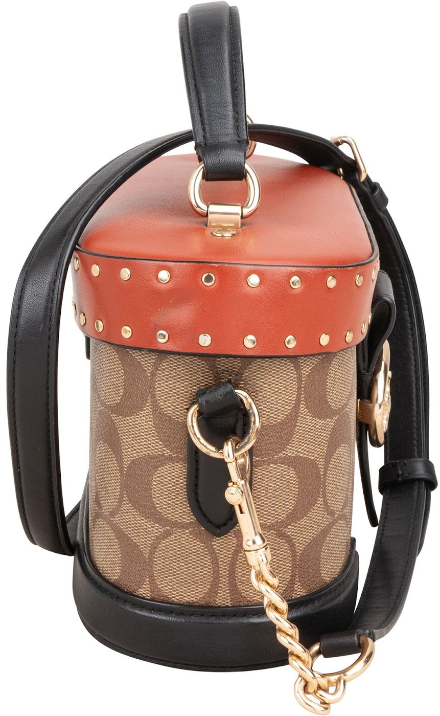 Coach Monogram Signature Georgie Gem Vanity Case Rivets Crossbody Handbag