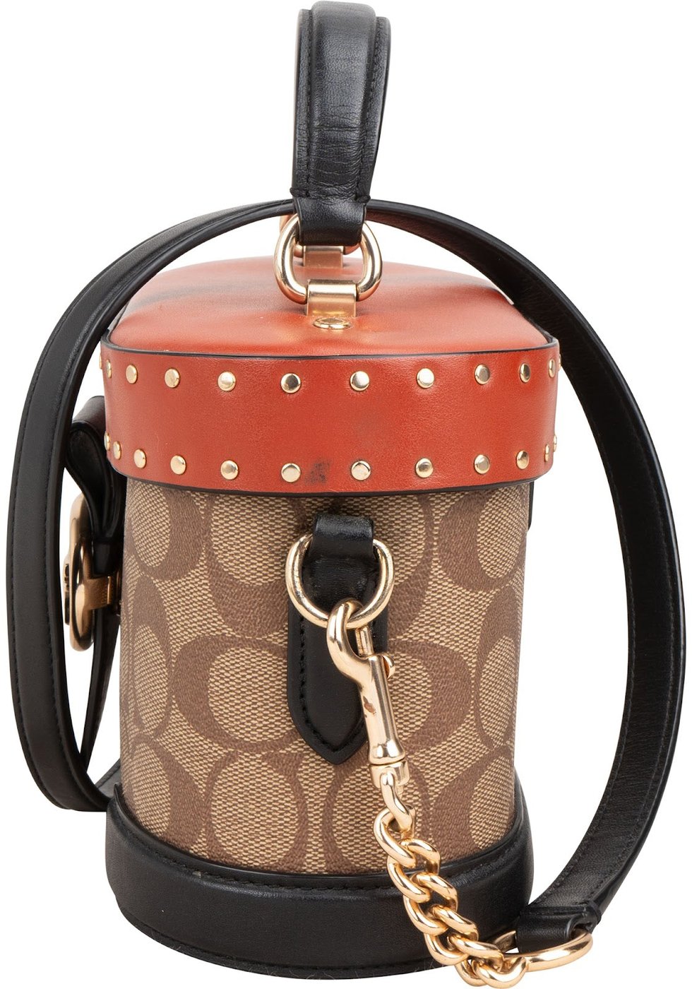 Coach Monogram Signature Georgie Gem Vanity Case Rivets Crossbody Handbag