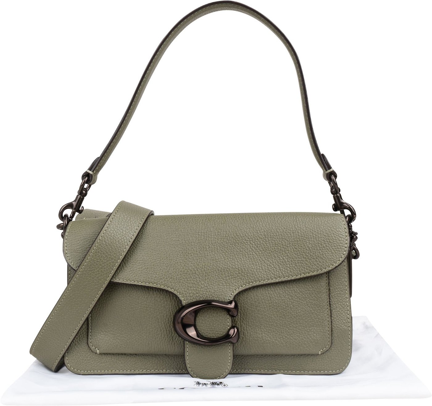 Coach Green Pebbled Leather Tabby Shoulder Crossbody Bag