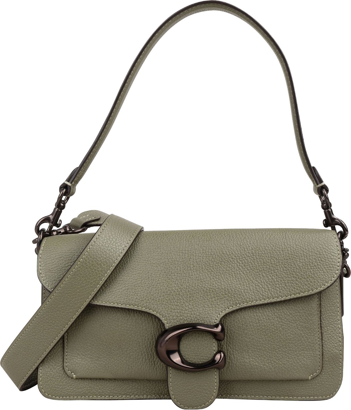 Coach Green Pebbled Leather Tabby Shoulder Crossbody Bag