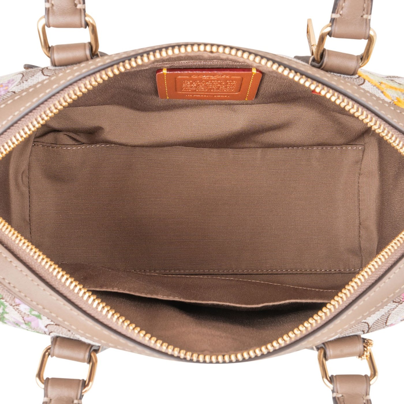 Coach Monogram Signature Canvas Wildflower Embroidery Rowan Satchel Handbag