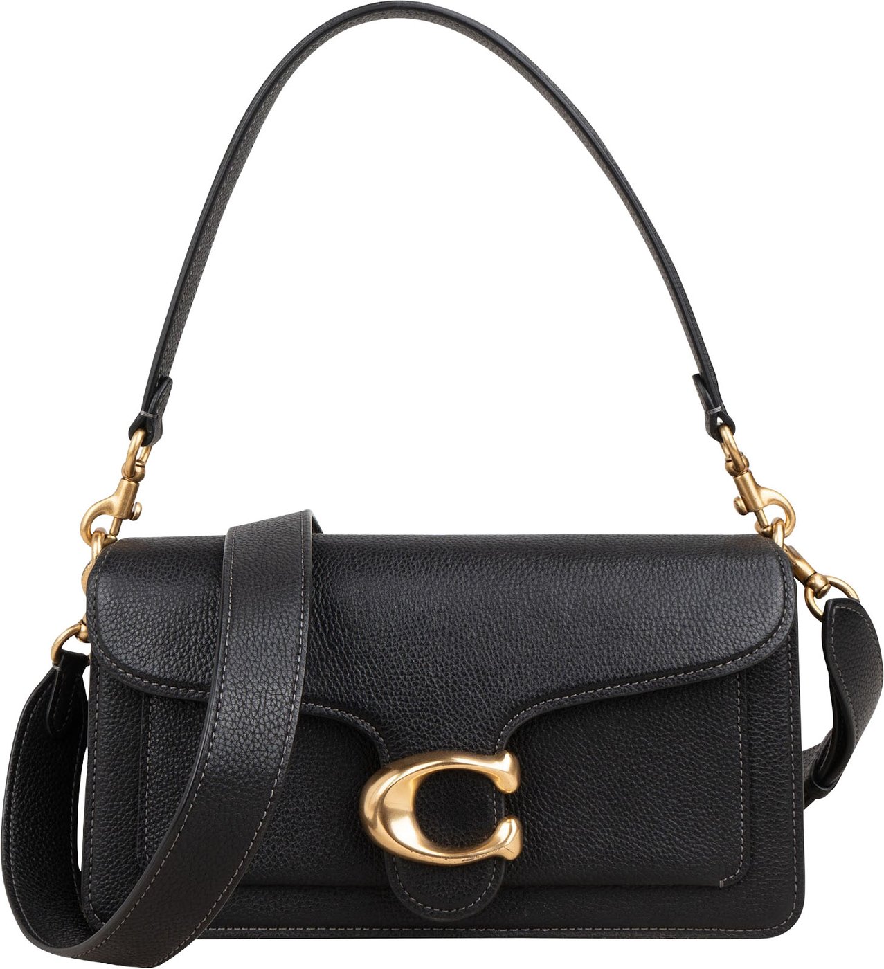 Coach Black Pebbled Leather Tabby 26 Shoulder Crossbody Bag