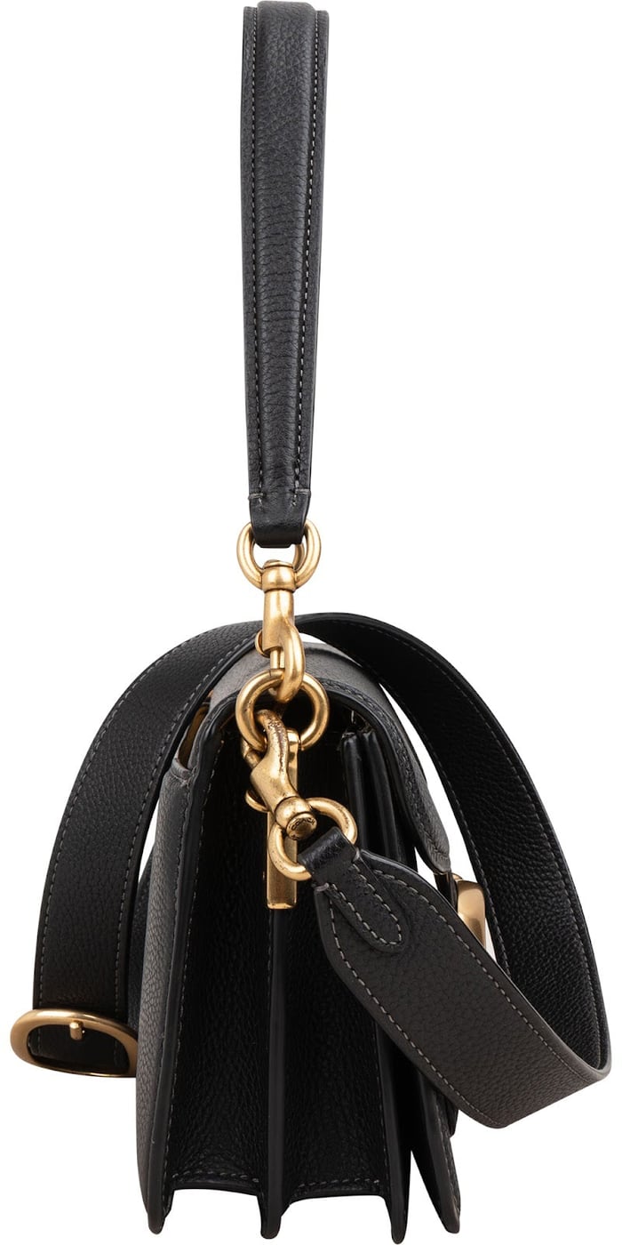 Coach Black Pebbled Leather Tabby 26 Shoulder Crossbody Bag