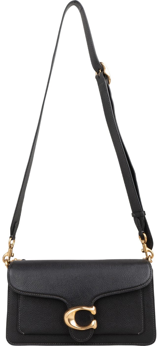 Coach Black Pebbled Leather Tabby 26 Shoulder Crossbody Bag