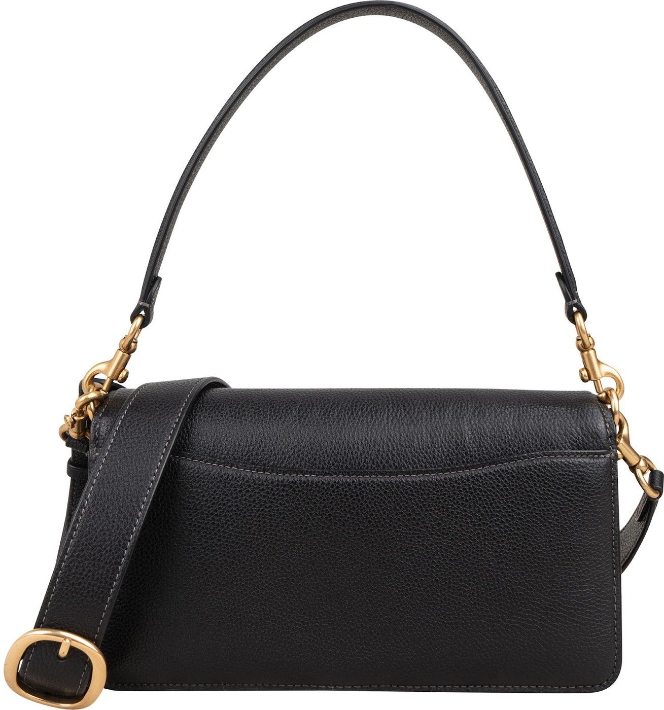 Coach Black Pebbled Leather Tabby 26 Shoulder Crossbody Bag