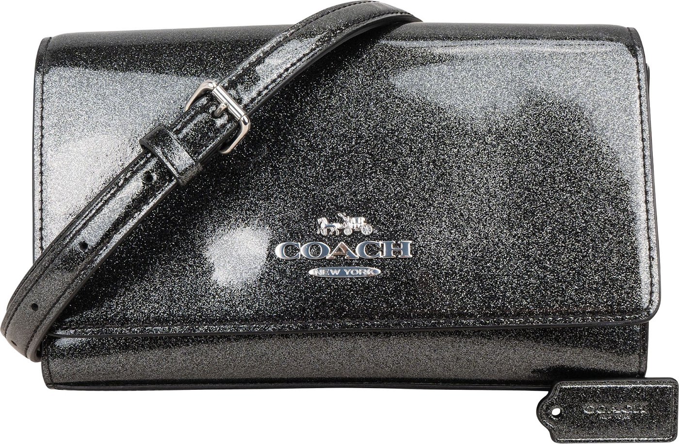 Coach Glitter Patent Leather Foldover Clutch Crossbody Bag