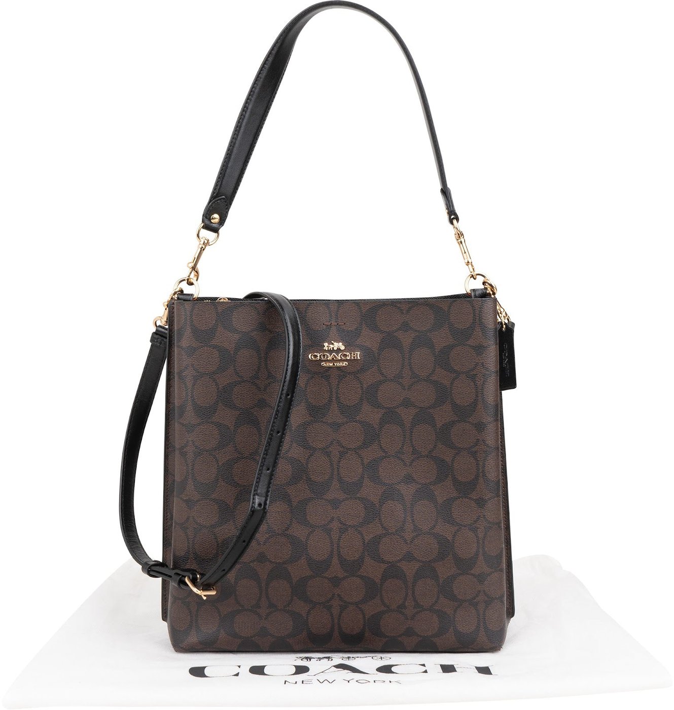 Coach Monogram Signature Canvas Large Town Bucket Crossbody Shoulder Bag