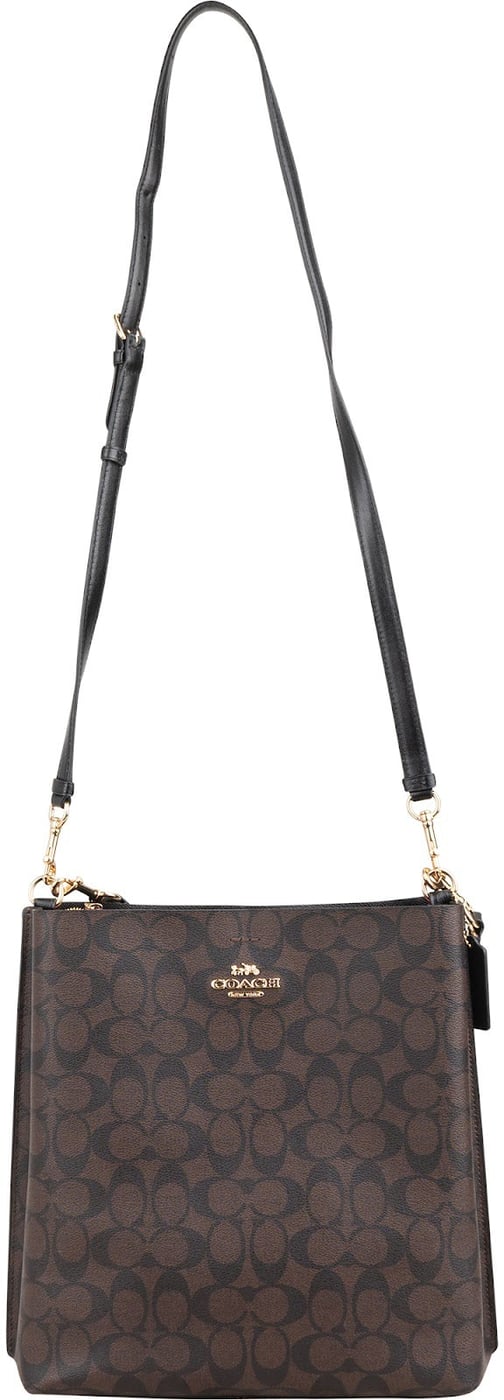 Coach Monogram Signature Canvas Large Town Bucket Crossbody Shoulder Bag