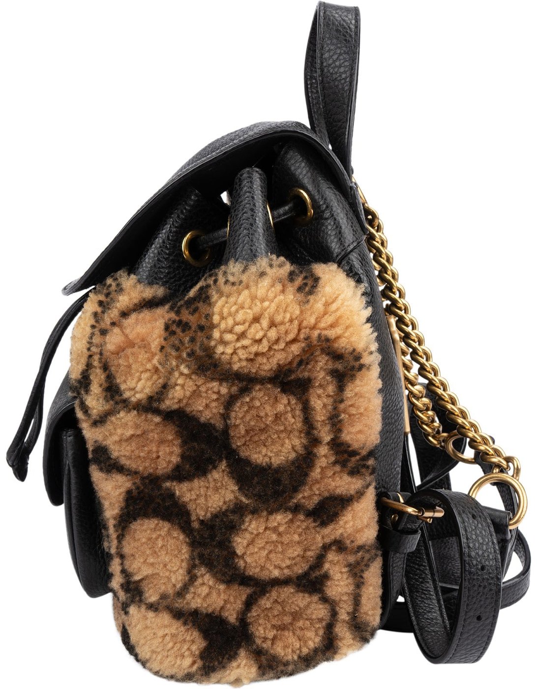 Coach CC Print Shearling X Jennifer Lopez Rucksack Backpack