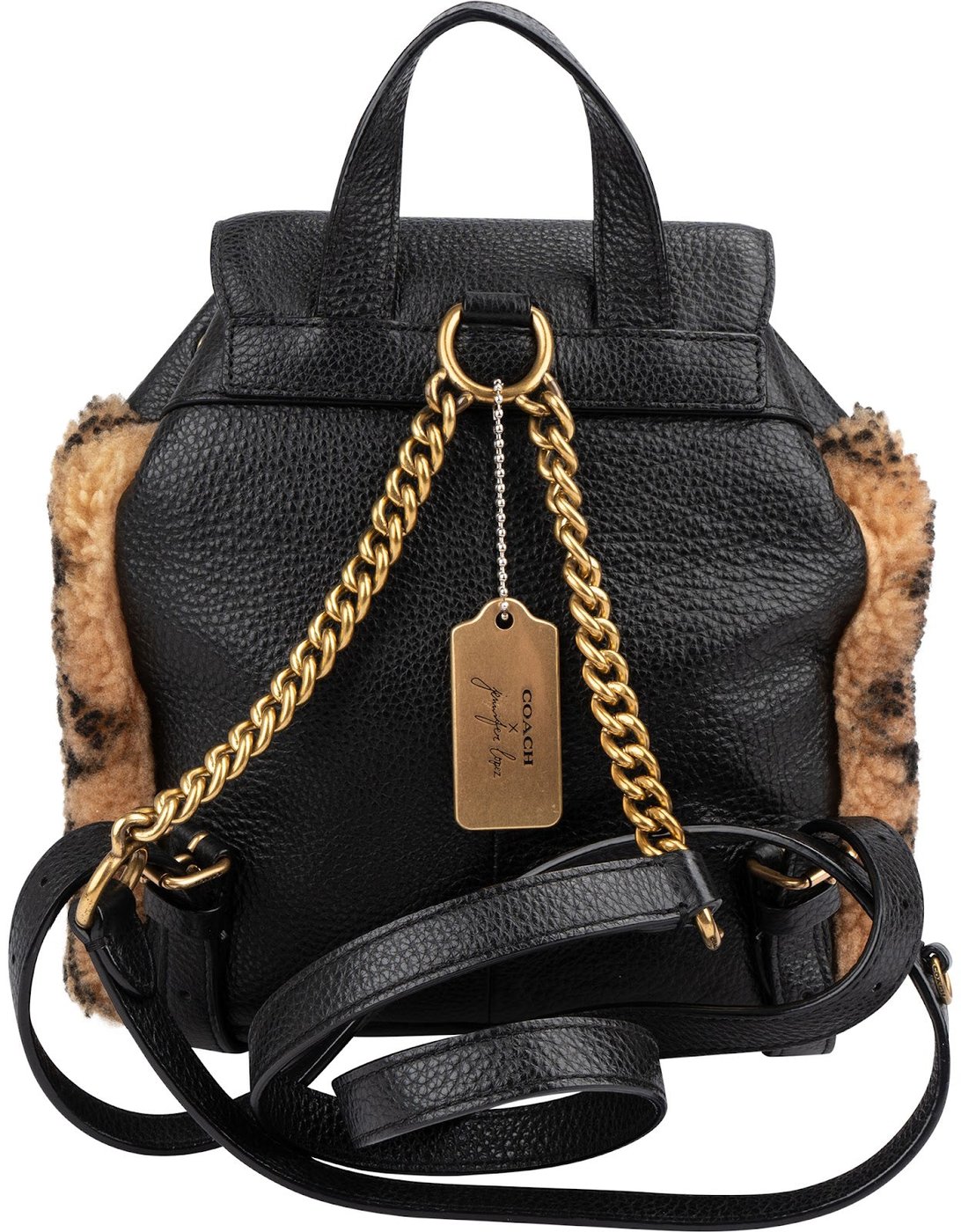 Coach CC Print Shearling X Jennifer Lopez Rucksack Backpack