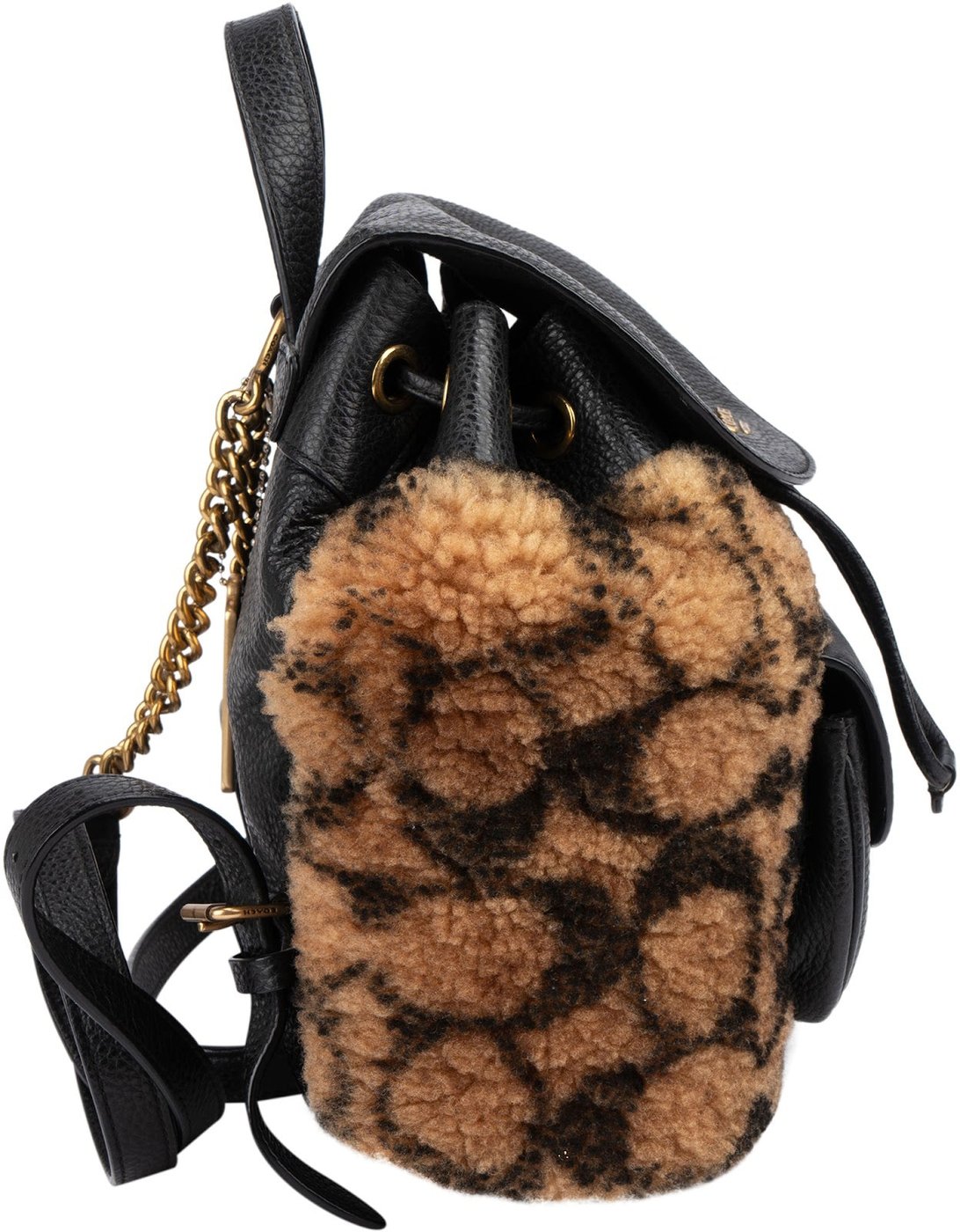 Coach CC Print Shearling X Jennifer Lopez Rucksack Backpack
