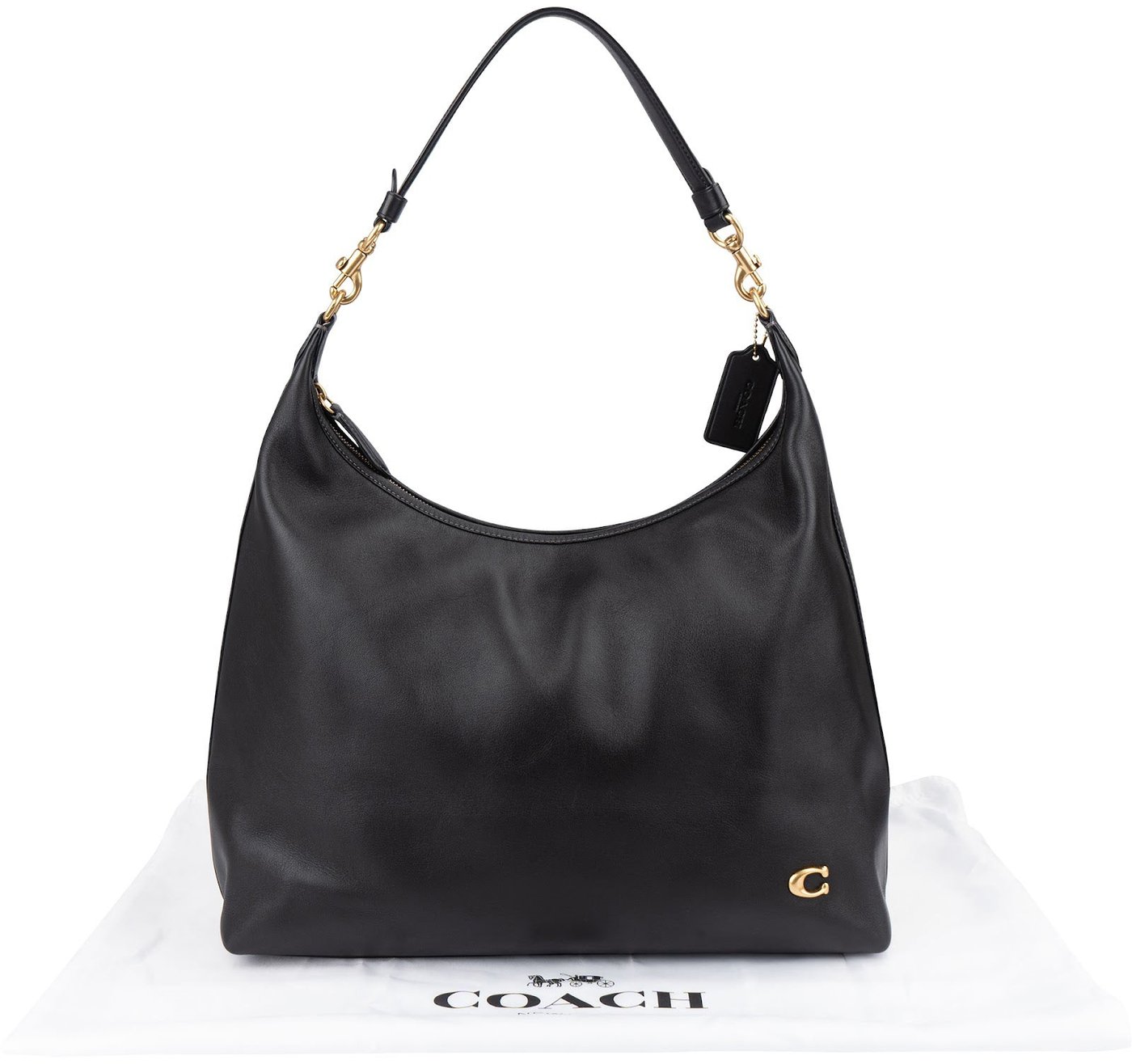 Coach Black Leather Big Cary Shoulder Bag