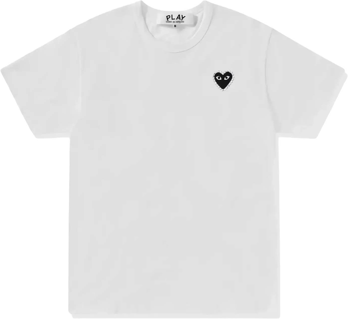 T-shirt Rhinestone Emblem Rhinestone Heart White/black