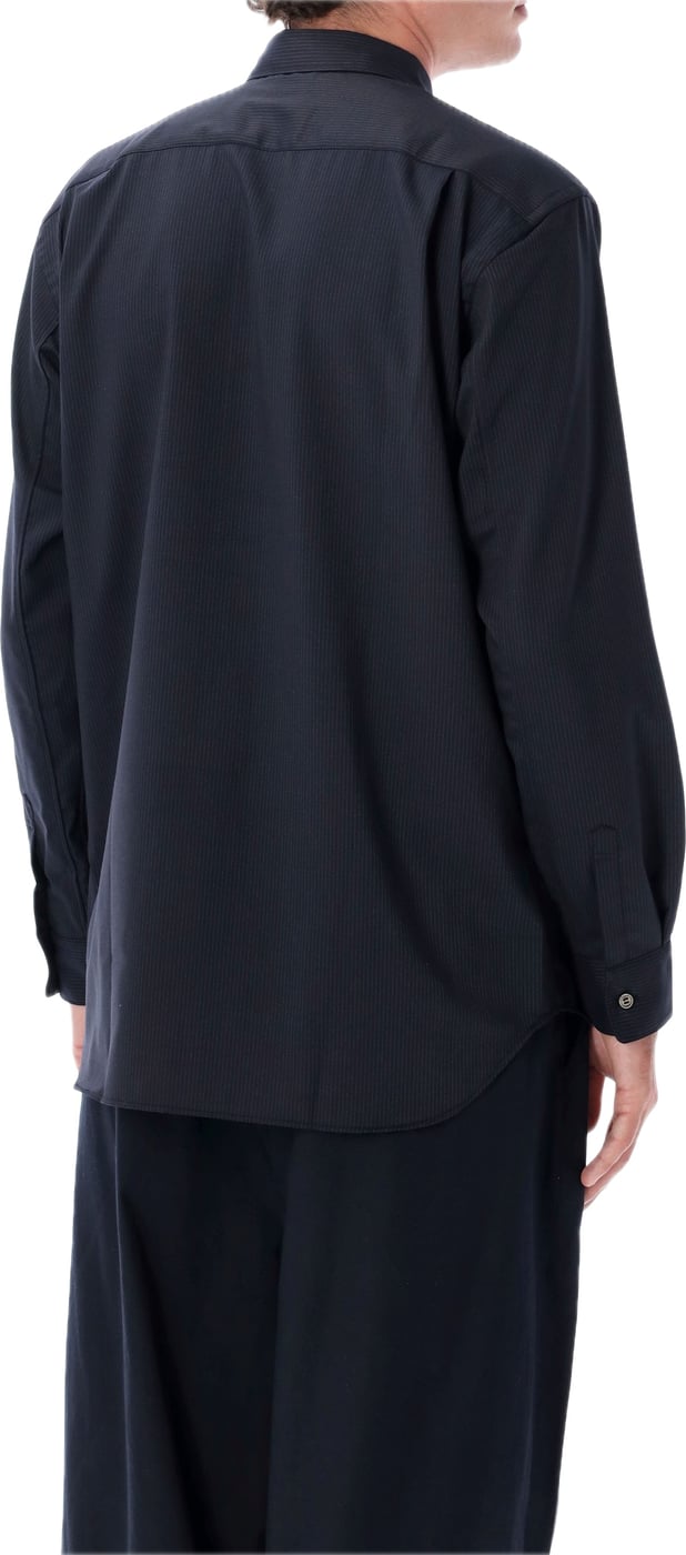 Wool Shirt Gessata Blu