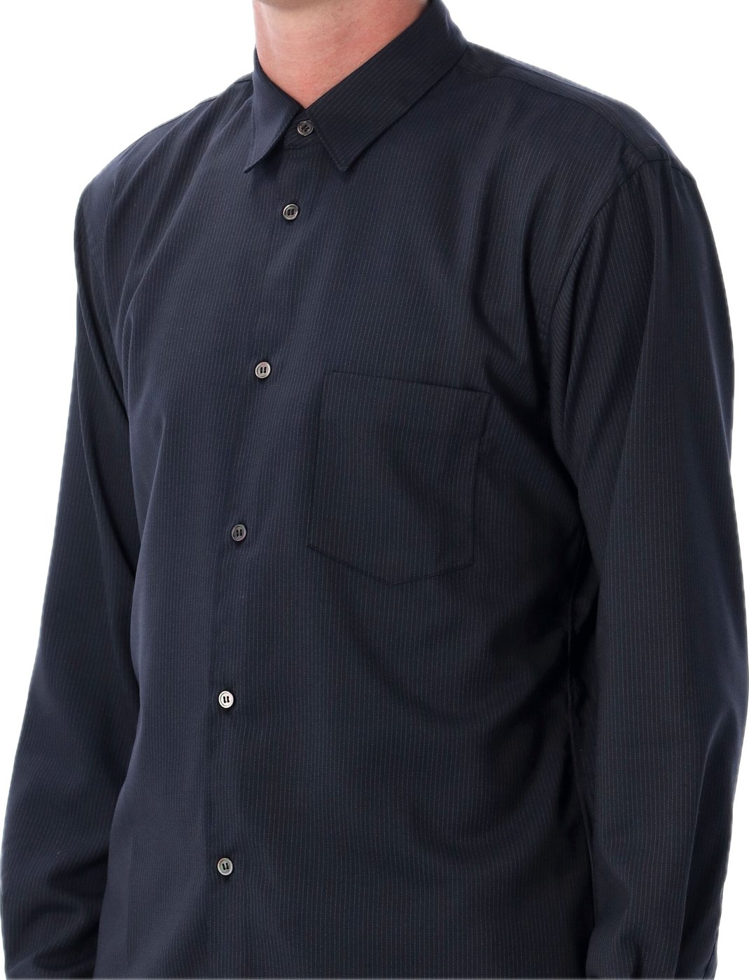Wool Shirt Gessata Blu