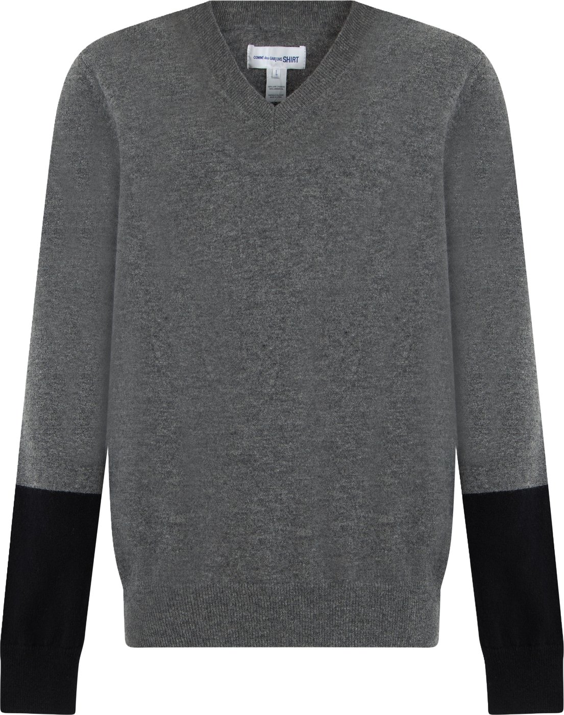 Wool sweater with v-neck