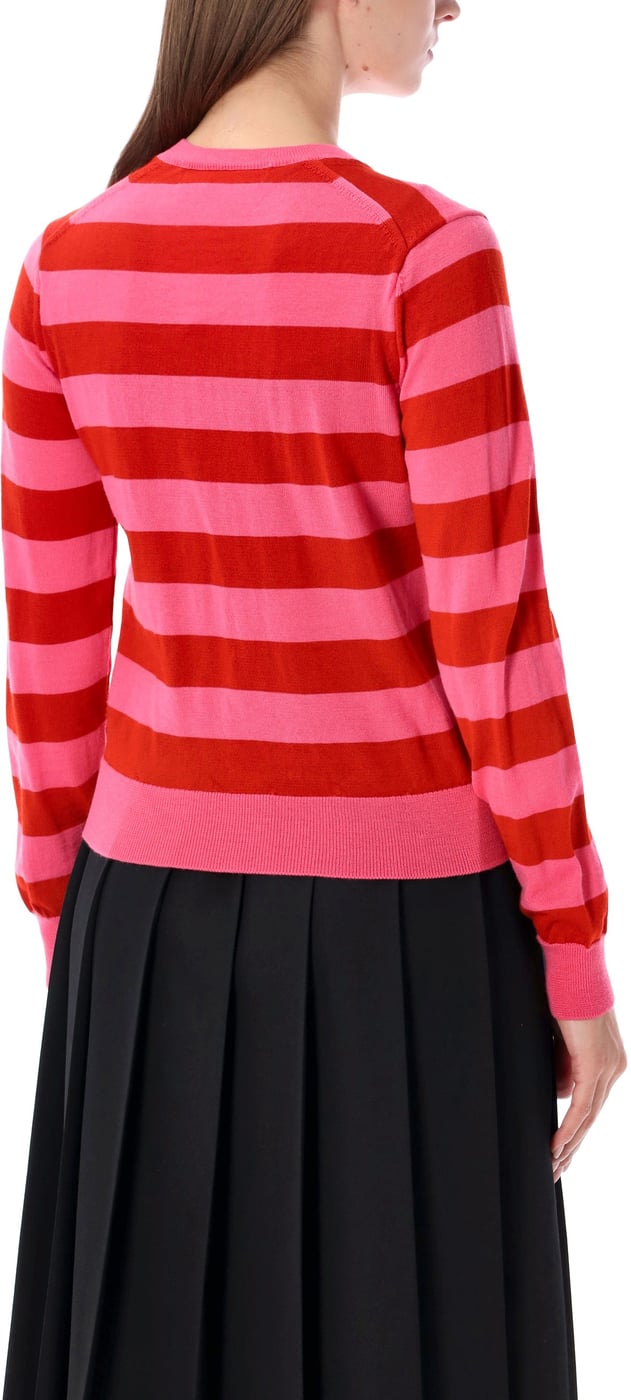 Cardigan Stripe Pink X Red
