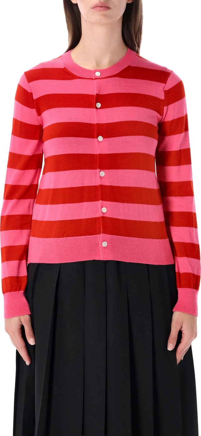 Cardigan Stripe Pink X Red