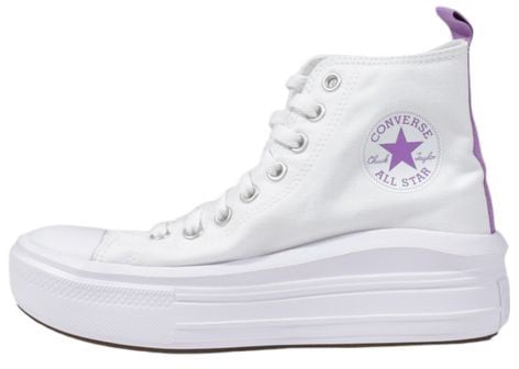 Converse White Fabric Platform Sneakers