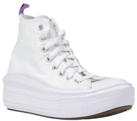 Converse White Fabric Platform Sneakers