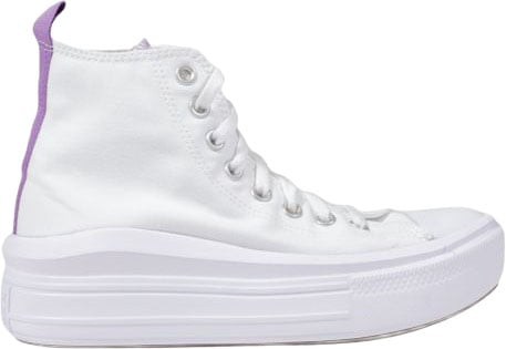 Converse White Fabric Platform Sneakers