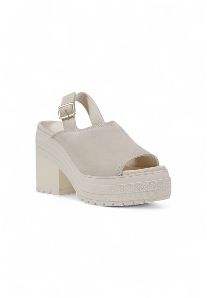 Converse Beige Suede Leather High Heel Pumps