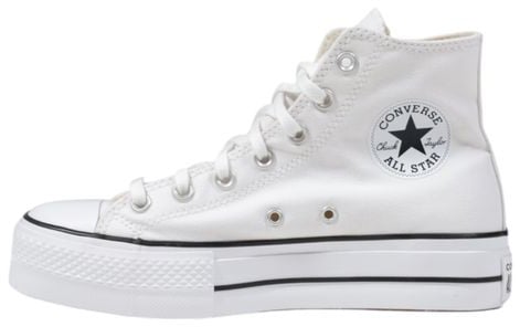 Converse White Polyester Platform Sneakers