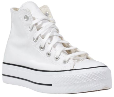 Converse White Polyester Platform Sneakers