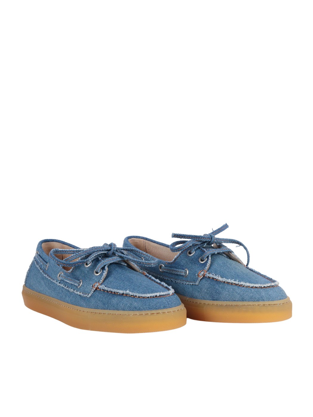 Blue Lace Up Denim Loafers