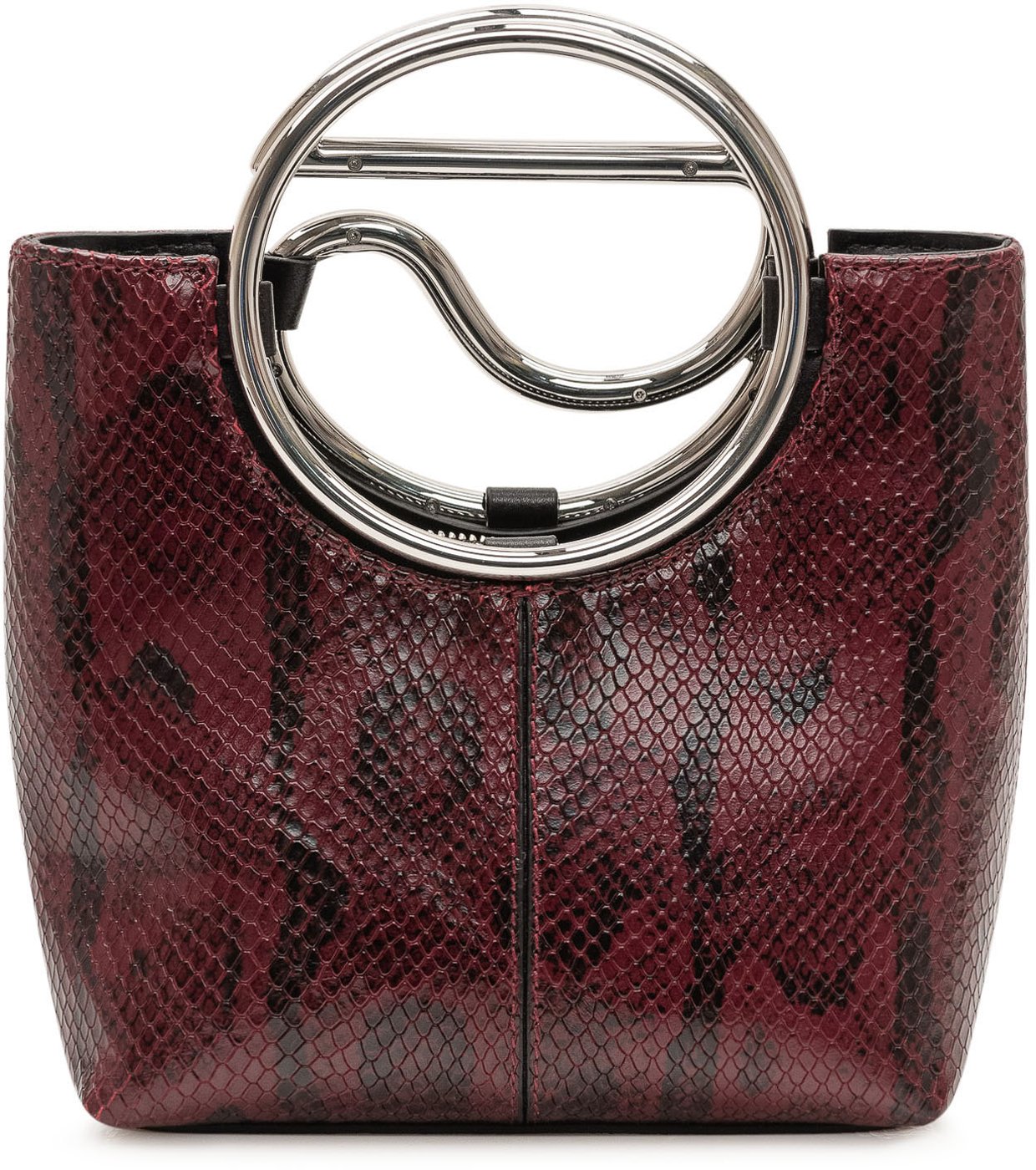 Borsa Mini con Stampa Rettile e Manico Circolare