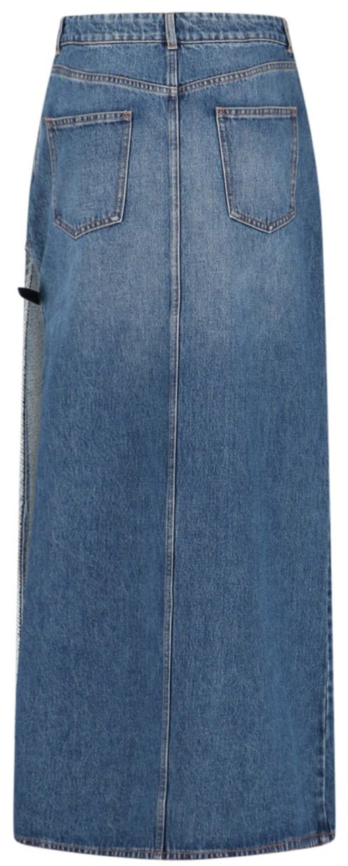 Midi Denim Skirt With Side Slit