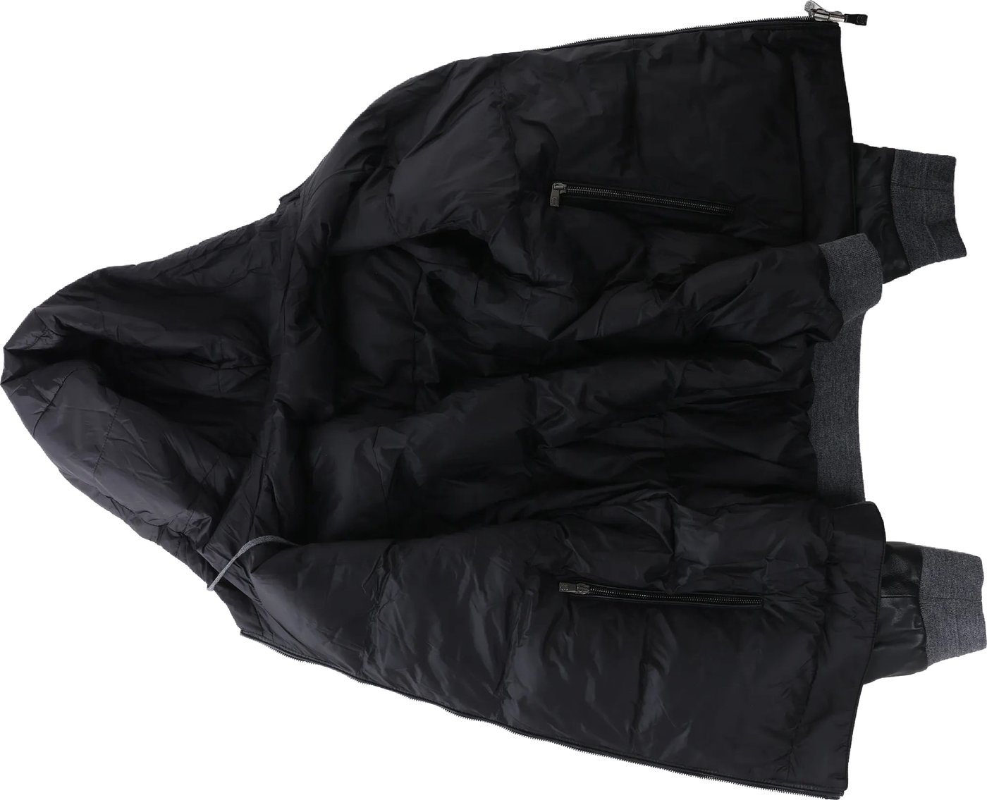 Corneliani Leather Double Side Jacket in Black, Size 50 IT