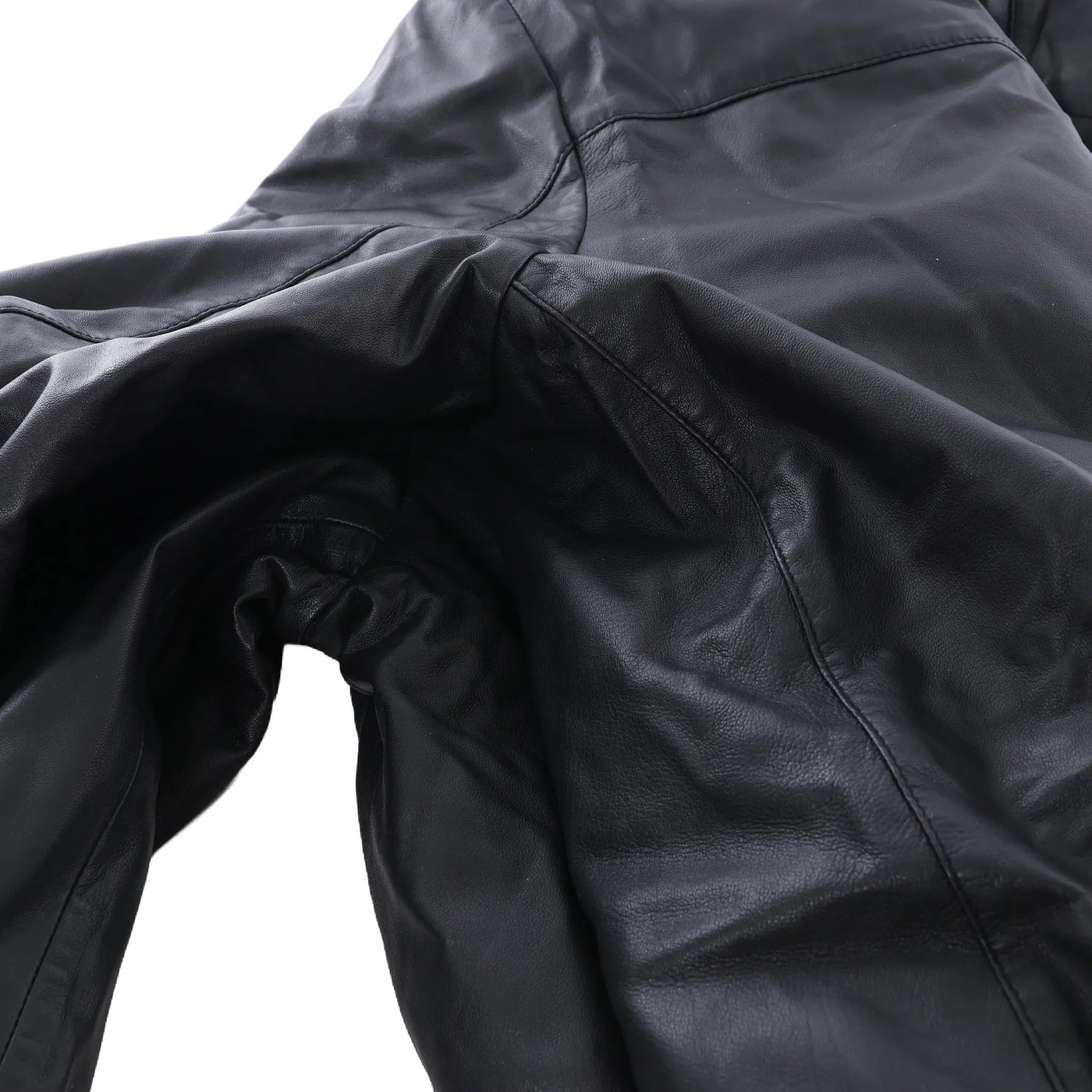 Corneliani Leather Double Side Jacket in Black, Size 50 IT