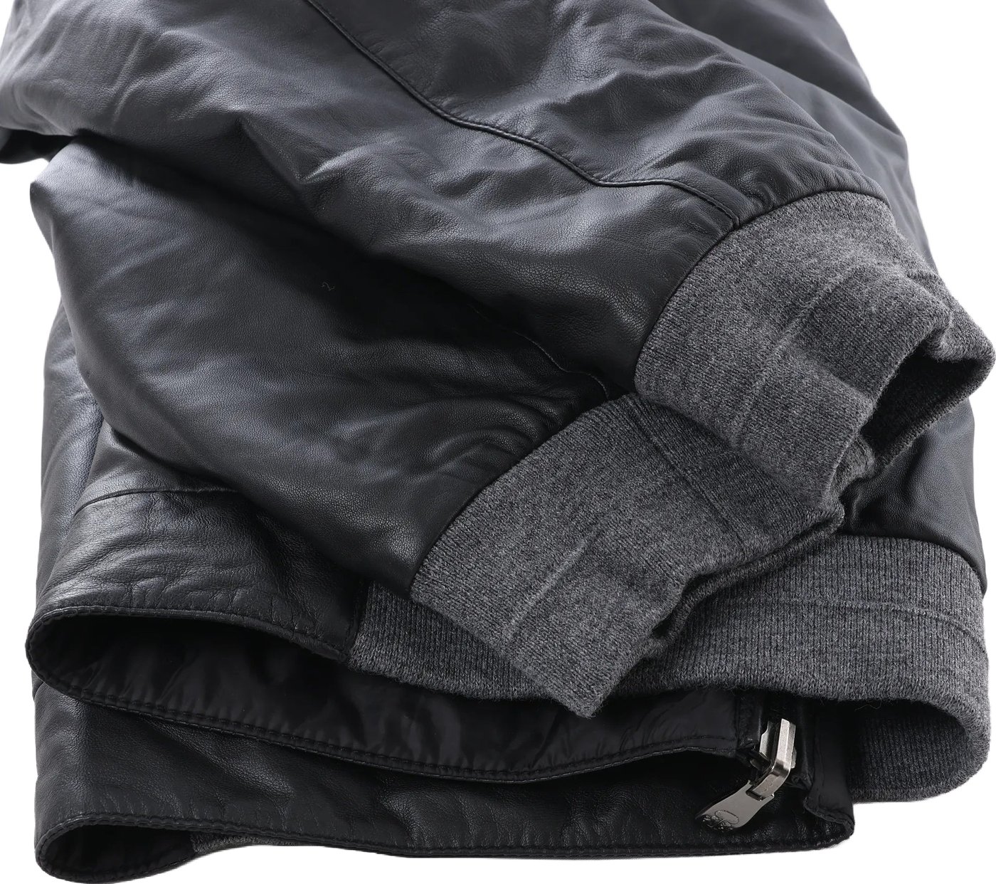 Corneliani Leather Double Side Jacket in Black, Size 50 IT