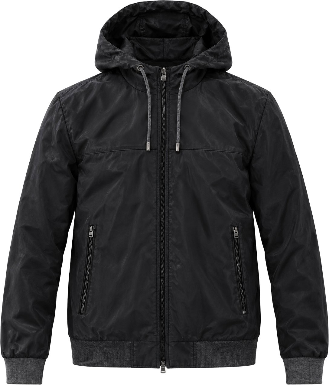 Corneliani Leather Double Side Jacket in Black, Size 50 IT