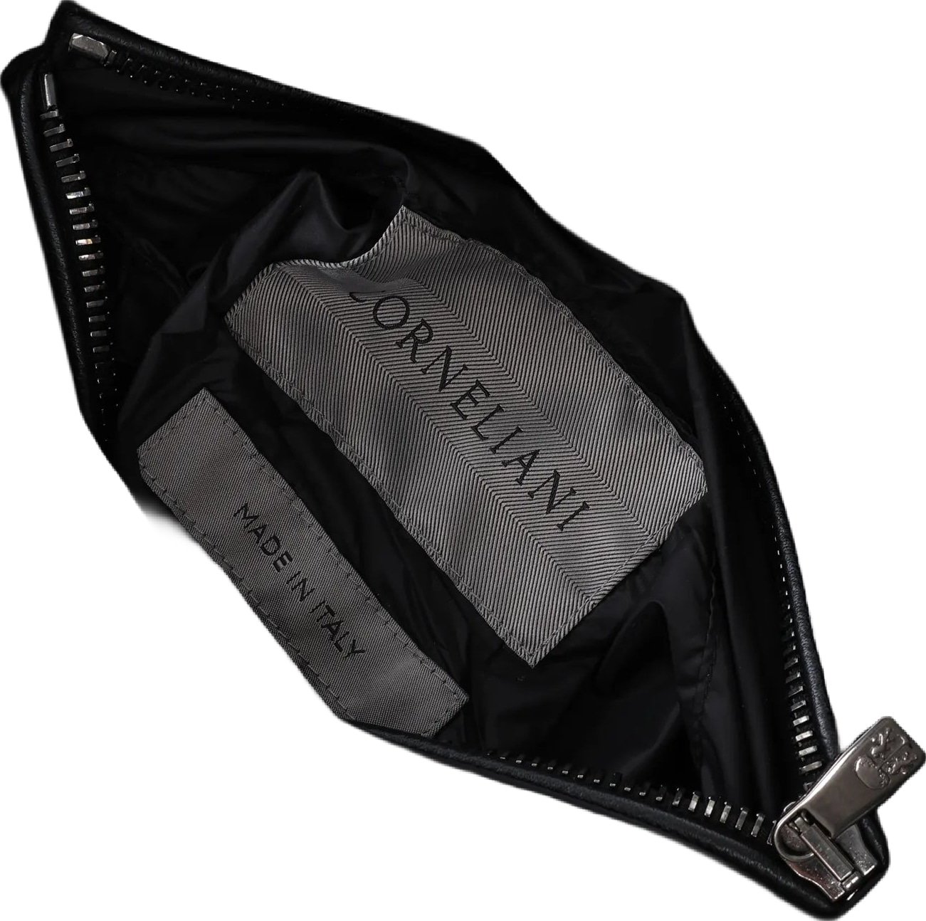 Corneliani Leather Double Side Jacket in Black, Size 50 IT